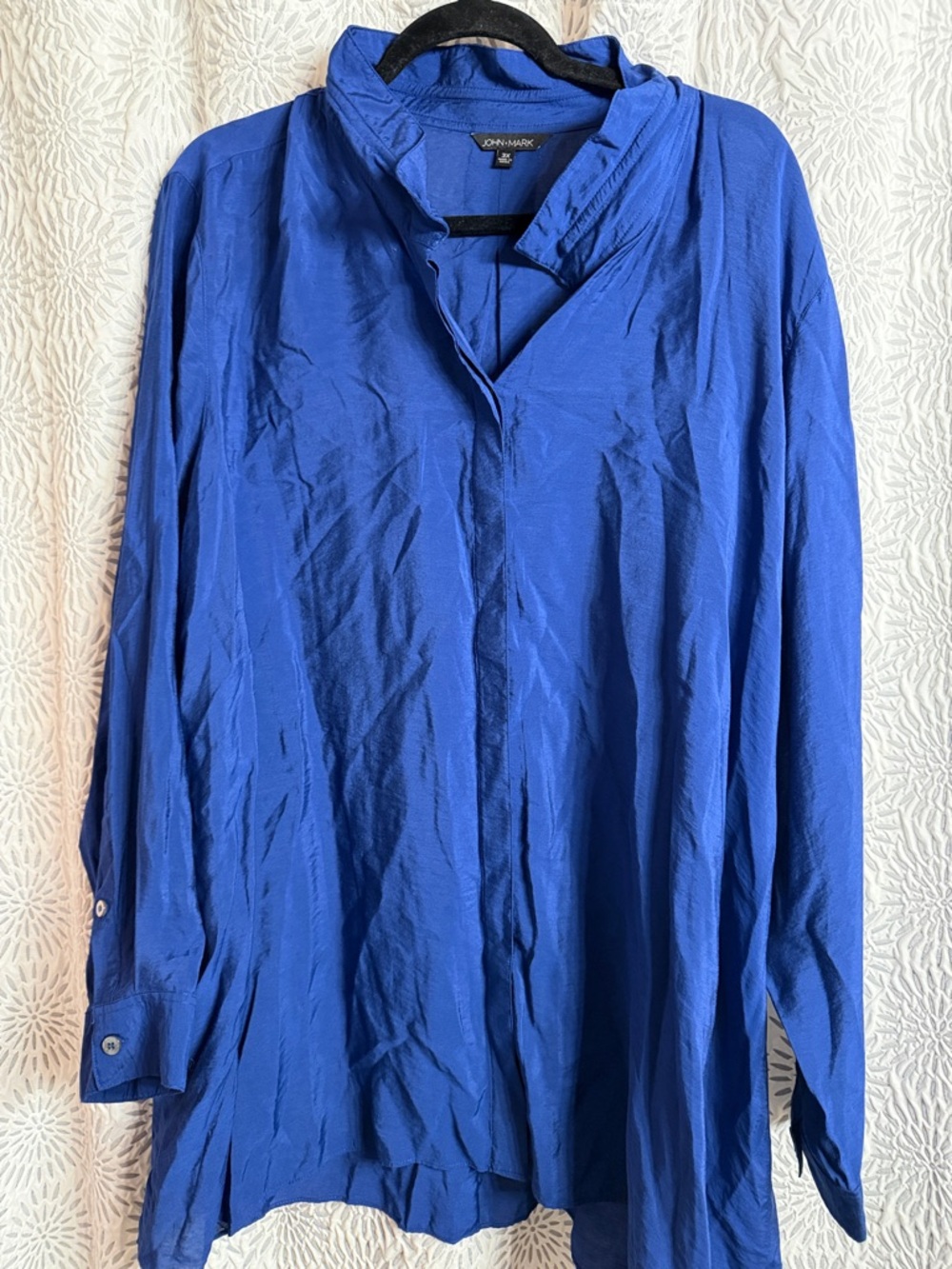 John Mark Women's Cobalt Blue Button-Front Shirt